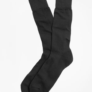 Brooks Brothers Black Cotton Cushion Sole Socks for men