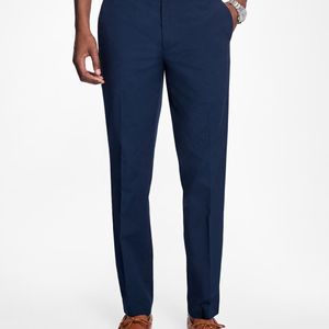 Brooks Brothers Blue Milano Fit Supima® Cotton Poplin Pants for men