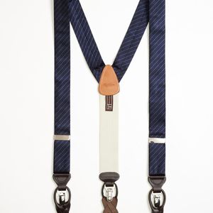 Brooks Brothers Blue Tonal Stripe Suspenders for men