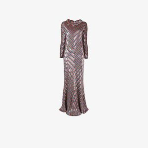 Ashish Chevron Sequinned Dress