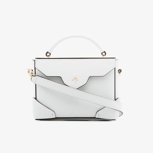 MANU Atelier White Micro Bold Bag With Chain