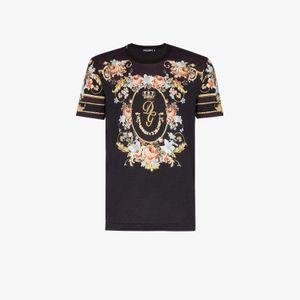 メンズ Dolce & Gabbana フローラル Tシャツ ブラック