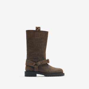 Burberry Brown Suede Soft Saddle Low Boots​