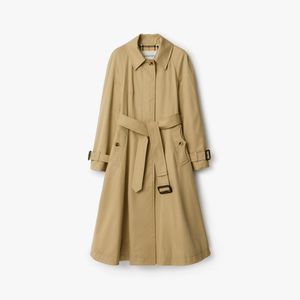 Burberry Natural Gabardine Ellingham Long Car Coat