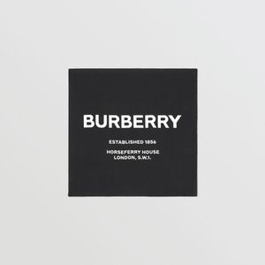 Burberry シルク ロゴプリントスカーフ ブラック