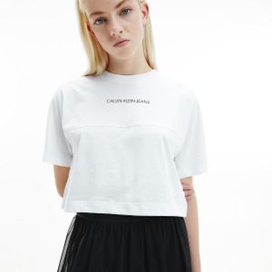 Calvin Klein T-shirt Van Biologisch Katoen Met Iriserend Logo in het Wit