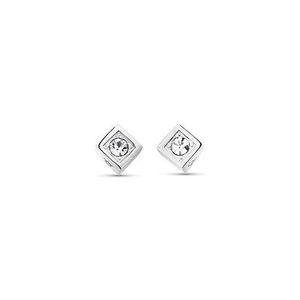 Calvin Klein White Jeans Crystal Sculpted Cube Stud Earrings