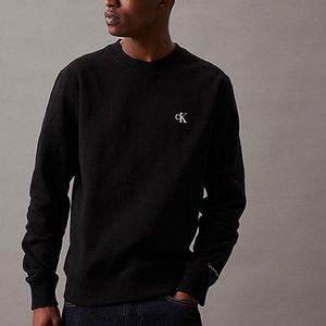 Calvin Klein Black Cotton Blend Fleece Sweatshirt for men