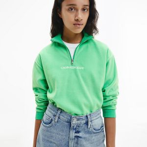 Calvin Klein Sweatshirt Van Polar Fleece Met Halsrits in het Groen