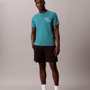 Calvin Klein Blue Embroidered Logo T-Shirt for men