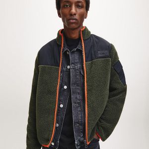 Calvin Klein Sherpa Jack Met Rits in het Groen voor heren