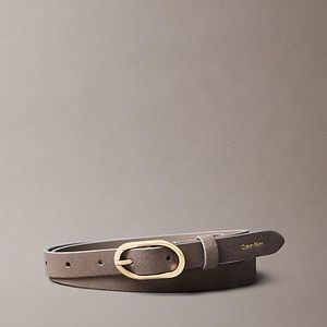 Calvin Klein Brown Suede Oval Buckle Belt
