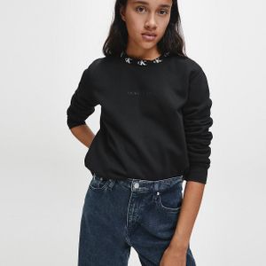 Calvin Klein Relaxed Sweatshirt Met Kraag En Logo in het Zwart