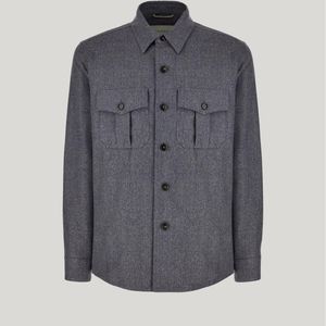Canali Blue Impeccabile Pure Wool Shirt Jacket for men