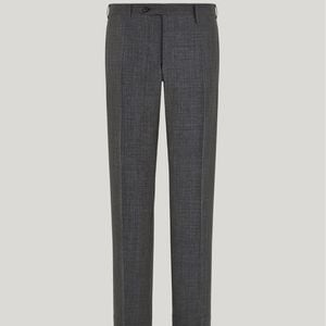 Canali Grey Anthracite Impeccabile Wool Regular-Fit Pants for men