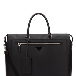 Prada Black Front Zipped Laptop Bag for men