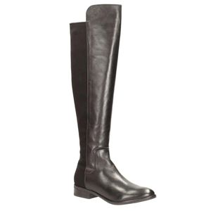 Clarks Black Caddy Belle Womens Over The Knee Elasticated Long Boots