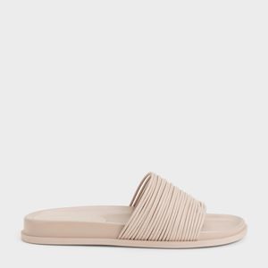 Charles & Keith Natural Fianna Strappy Slide Sandals