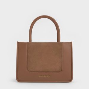 Charles & Keith Brown Mini Daylla Tote Bag