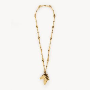 Chloé Metallic The Chain Horse Necklace