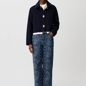 Claudie Pierlot Blue Boxy Corduroy Jacket