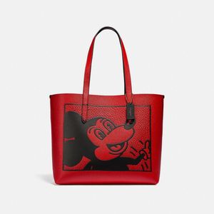 Borsa larga Highline Disney Topolino x Keith Haring di COACH in Rosso