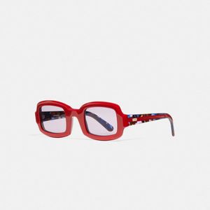 Gafas De Sol Con Montura Rectangular COACH de color Rojo