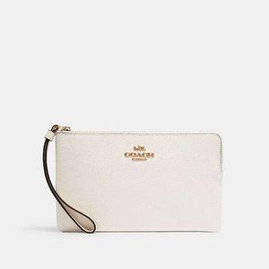 COACH Black Large Corner Zip Wristlet