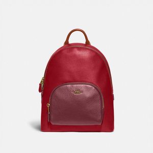 Carrie Backpack In Colorblock di COACH in Rosso