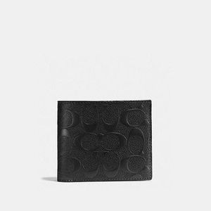 COACH Black 3-in-1 Wallet In Signature Leather for men