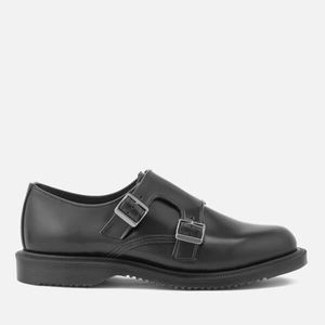 Dr. Martens Black Women's Kensington Pandora Leather Double Monk Strap Shoes