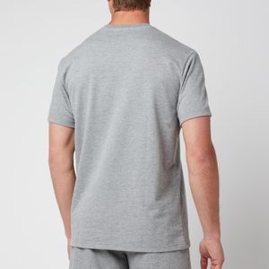 Emporio Armani Grey All Over Logo Terry Crew Neck T-shirt for men