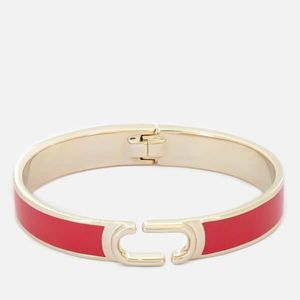 Marc Jacobs Red Women's Double J Enamel Hinge Cuff Bracelet
