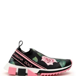 Sneaker Sorrento In Maglina Stretch Stampa Tropical Rose di Dolce & Gabbana