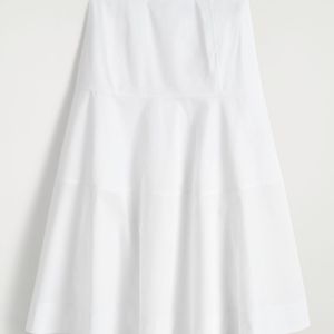 COS White Panelled Cotton Midi Skirt