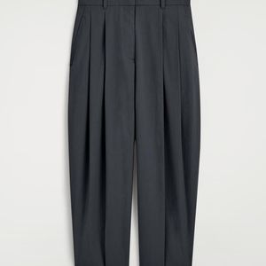 COS Grey Tailored Cotton Balloon-Leg Pants