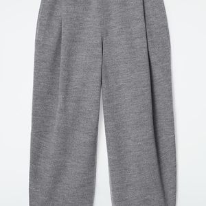 COS Grey Boiled-Wool Barrel-Leg Trousers