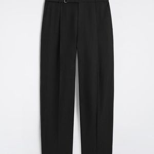 COS Black Belted Linen-Blend Relaxed-Fit Wide-Leg Pants for men