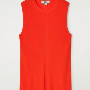 COS Red Ribbed-Knit Tank Top
