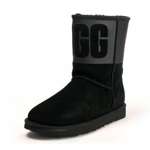 Ugg Classic Short Rubber Logo Laarzen in het Zwart