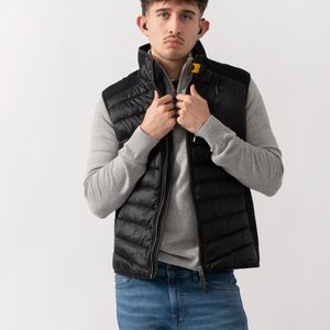 Parajumpers Black Zavier Fleece/Nylon Gilet for men