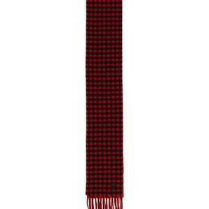 AMI Purple Plaid Wool Scarf With Fringe