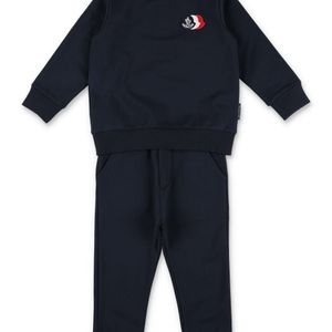 Moncler Blue Boys Brushed Cotton Crew Neck Sweatshirt & Jogger Set