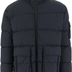 Herno Blue Hooded Quilted Jacket for men