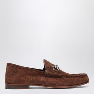 Gucci Brown Horsebit 1953 Gg Suede Loafer for men