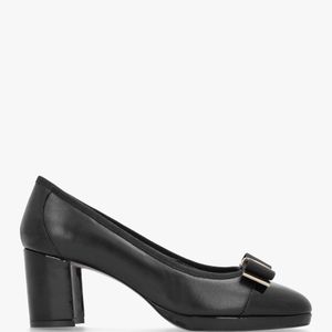 Daniel Paige Leather Block Heel Court Shoes
