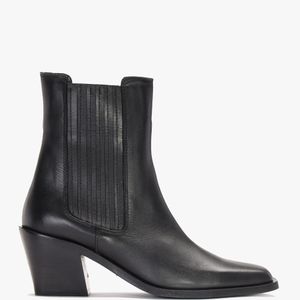 Daniel Indie Black Leather Western Chelsea Boots