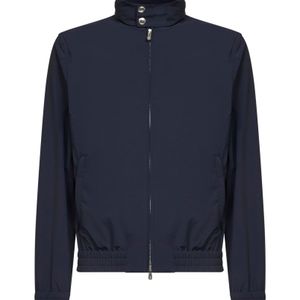 Brunello Cucinelli Blue Bonded Nylon Hooded Jacket for men