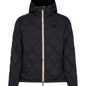 Burberry Black Quilted Hooded Jacket<Br for men