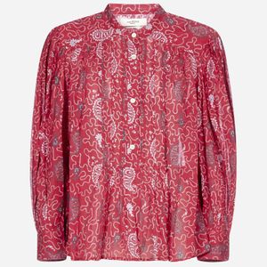 Camicia Adigra in cotone con stampa floreale di Étoile Isabel Marant in Rosso
